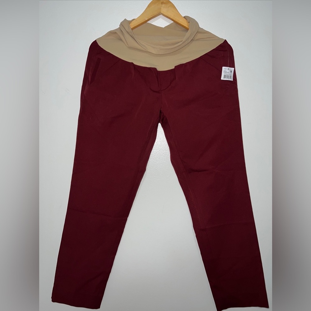 A Pea in the Pod Maternity pants dress M red wine casual